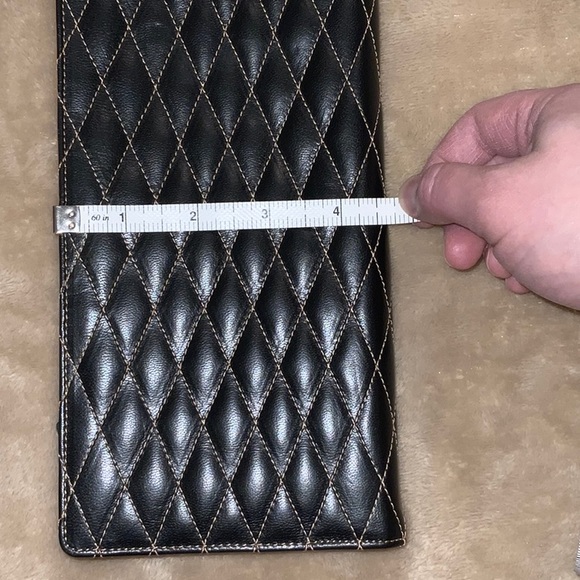 TUSK Black/Tan Leather Envelope Clutch/Wallet - Picture 14 of 14